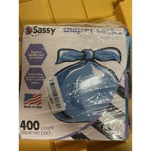 Sassy 400 DISPOSABLE DIAPER SACKS BAGS Baby Powder Scent TIE-CLOSE Control Odors